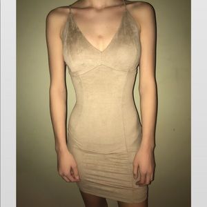 Soft nude velvety party dress